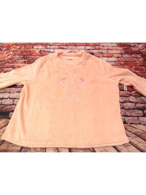 2 pc, Disney Minnie Mouse Fleece‎ Sleepwear Top & Bottom XL Peach